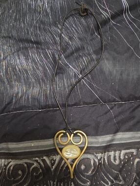 Gold-Tone Heart Pendant Necklace with Pearl Accent - Women Jewelry